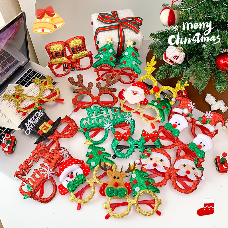 圣诞眼镜卡通圣诞老人儿童节日聚会活动道具创意礼物小礼品批发