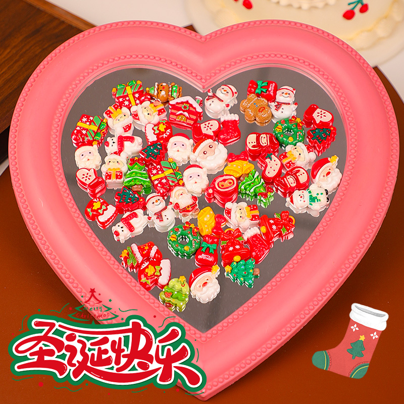 圣诞节磁吸冰箱贴小饰品磁贴独立包装微缩仿真DIY小饰品装扮批发