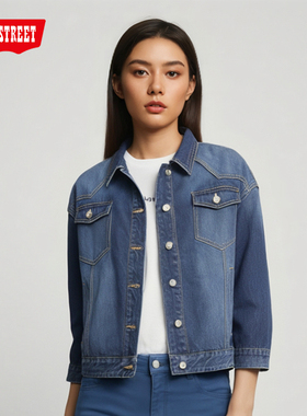 第五街5th street春女装牛仔外套韩版休闲百搭上衣夹克250816-241