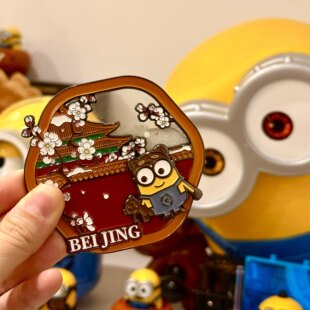 小黄人北京主题冰箱贴可爱创意卡通金属立体装饰品BEIJING