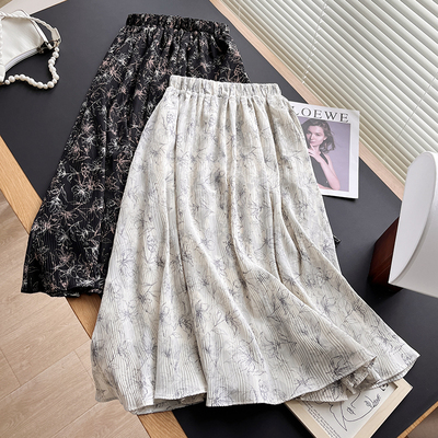 重工褶皱A字半身裙女