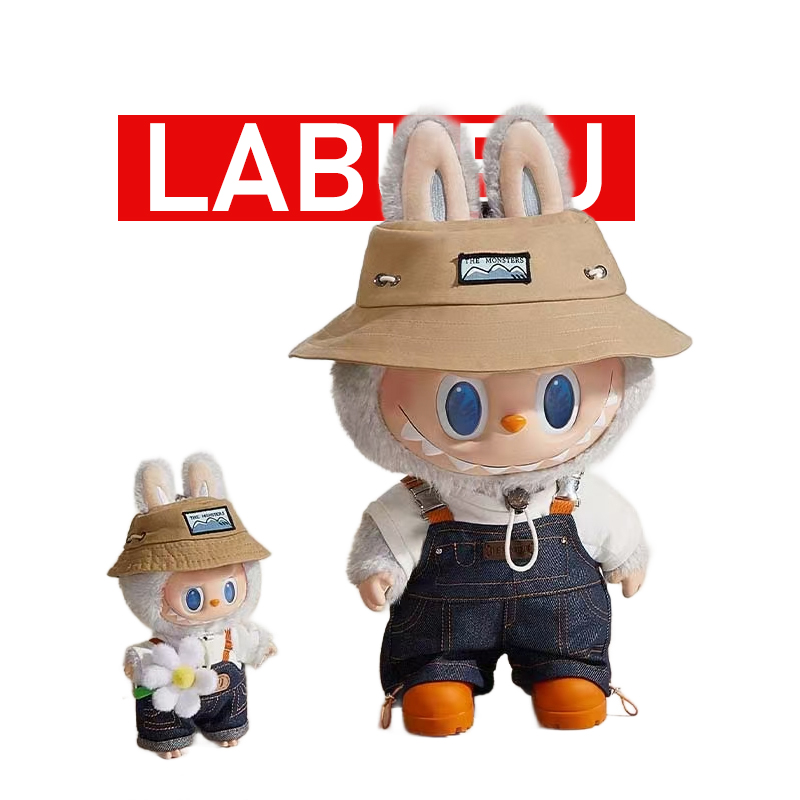 labubu春天野在家系列搪胶毛绒公仔挂件玩偶礼物可爱娃娃送礼
