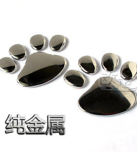 熊脚印3D立体车贴个性装饰贴