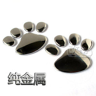 熊脚印3D立体车贴个性装饰贴
