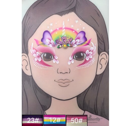 fButterfly蝶妆彩虹独角兽套装水溶性面部彩绘颜料膏送教程