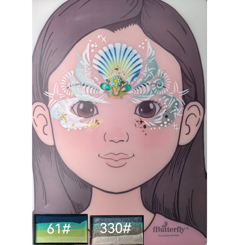 fButterfly蝶妆水性人体彩绘颜料海洋公主套装彩虹饼画脸舞台妆