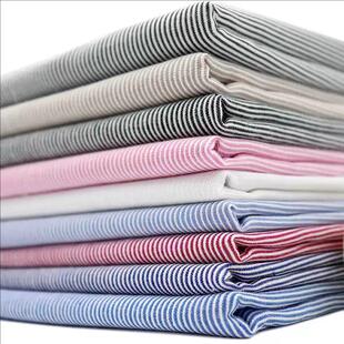 色织全棉条纹布料面料红白做男女衬衫衣服休闲裤立体坑条条子