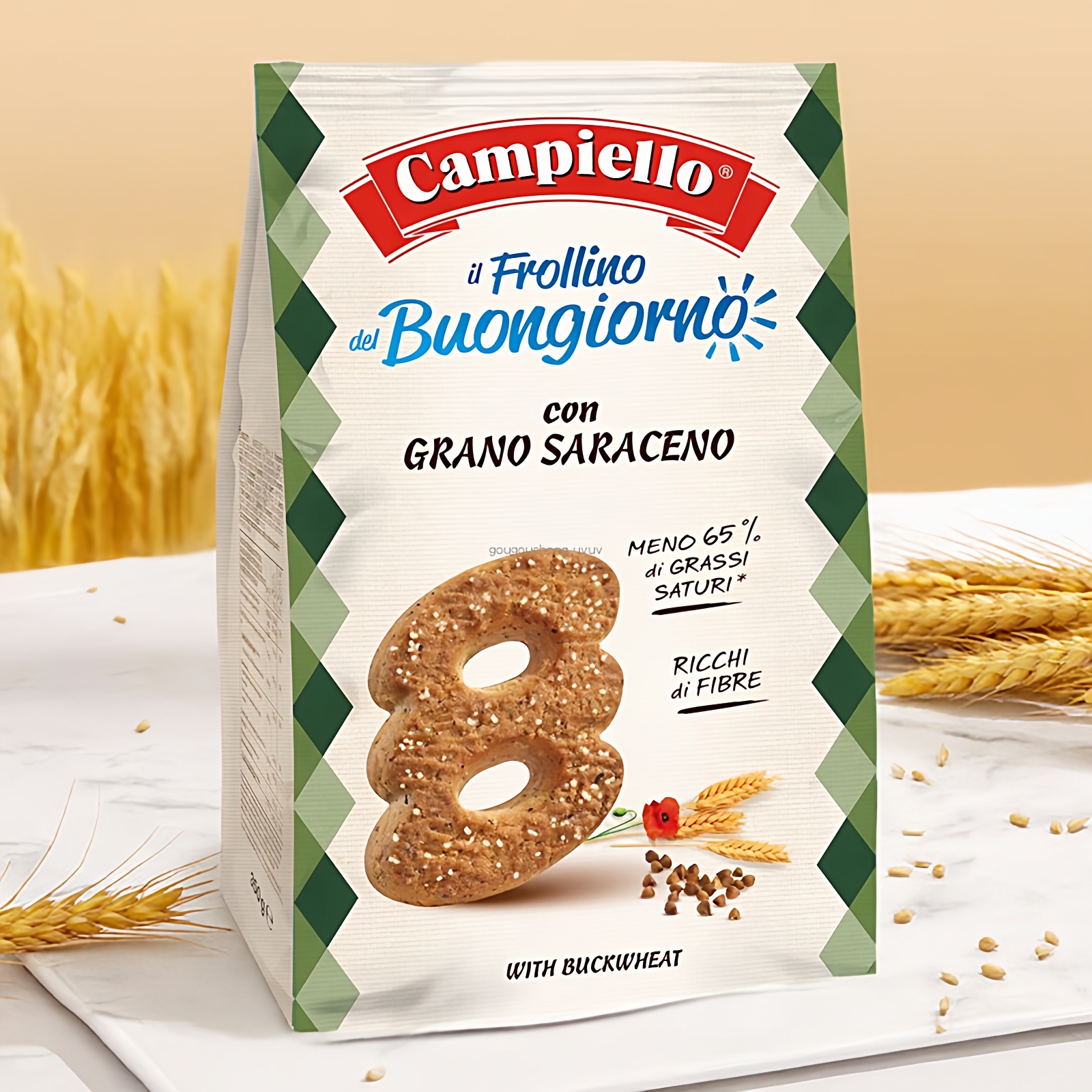 意大利原装进口零食特产小吃卡佩罗荞麦粗粮曲奇饼干组合袋装350g