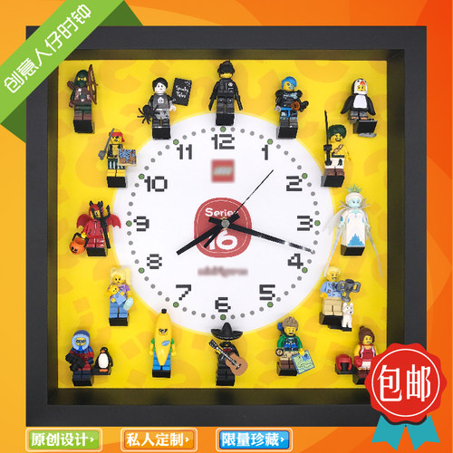 包邮积木收纳钟表相框适用第16十六季抽抽乐LEGO71013乐高人仔03