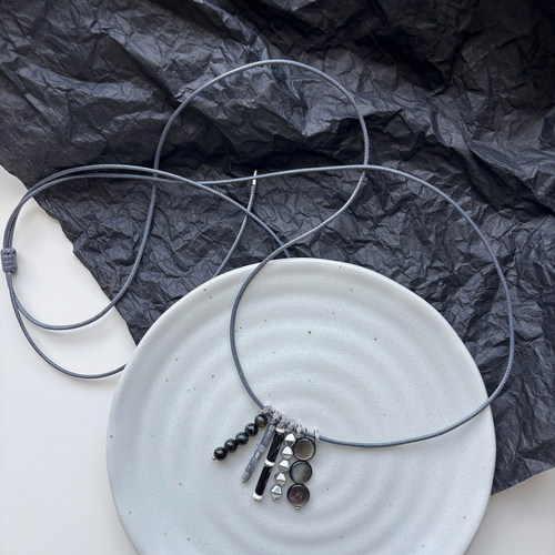 贝壳玛瑙虎眼捷克珠吊坠长毛衣链