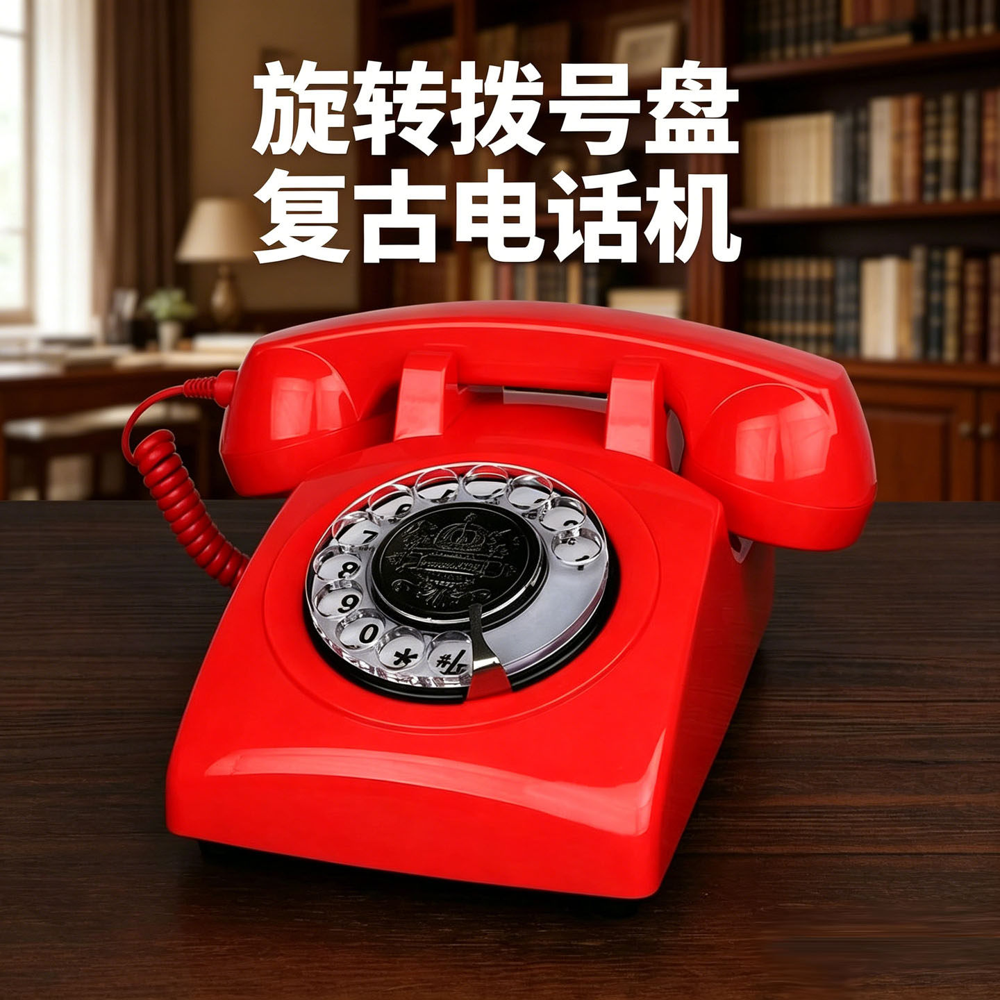 金顺迪老式旋转拨号盘复古电话机家用酒店办公有线来电显示座机