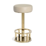 Пост -Модерный легкий роскошный кожаный бар -стул Накаджима Такама кафе кофе из нержавеющей стали из нержавеющей стали металлическое круговое столовое бар батон