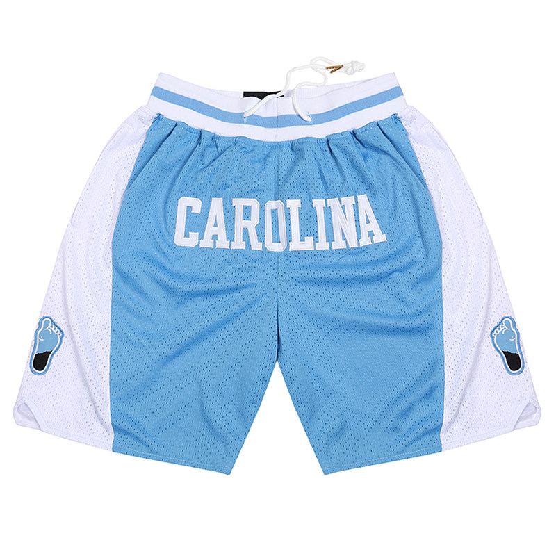 北卡大学刺绣篮球裤双层速干训练短裤五分裤高街潮流休闲运动健身