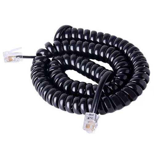 座机话筒手柄连接线弹簧线黑色