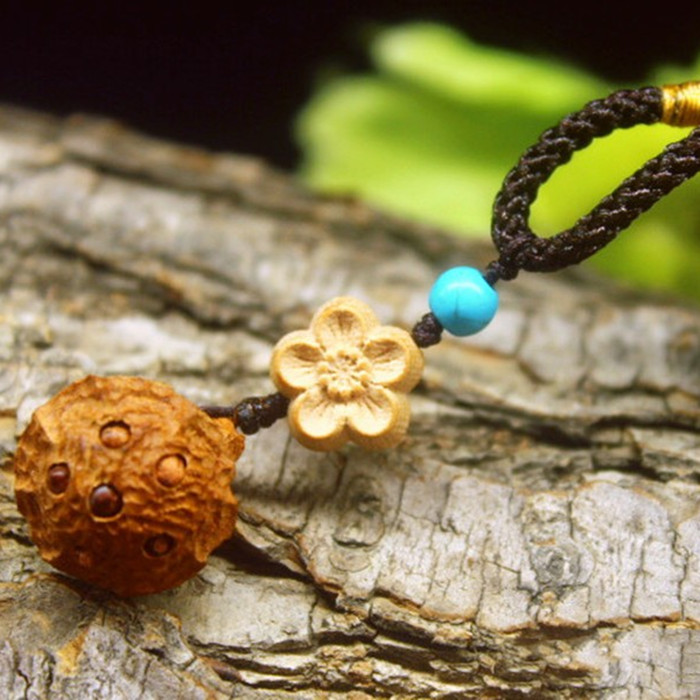 桃木莲蓬吊坠女款桃花旺平安好运