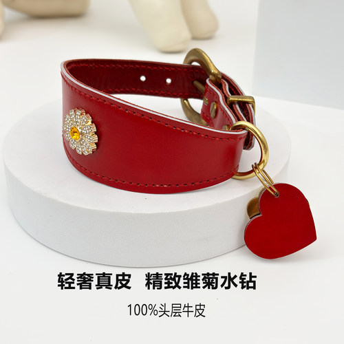 支持定制真皮中小型犬宠物项圈