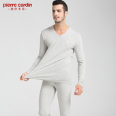 P37431精梳纯棉全棉圆领V领薄秋衣秋裤 皮尔卡丹保暖内衣男士 套装