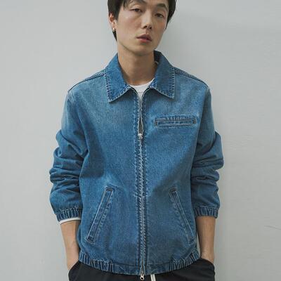 复古翻领牛仔开衫夹克