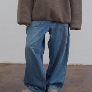 WITHSUUGAR|四季可穿土耳其进口复古宽松牛仔长裤 水洗猫须做旧