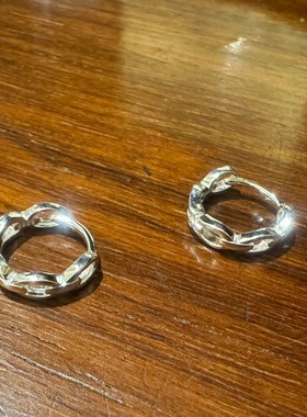 自制out of label通体S925纯银链条耳扣韩国博主happyrim自留款