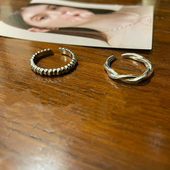 label通体S925纯银电镀白金开口戒指happyrim同款 自制韩代out