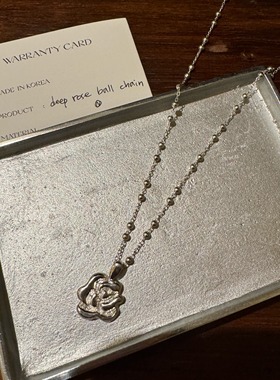 自留自制韩国deepbrow玫瑰通体S925纯银长款毛衣链