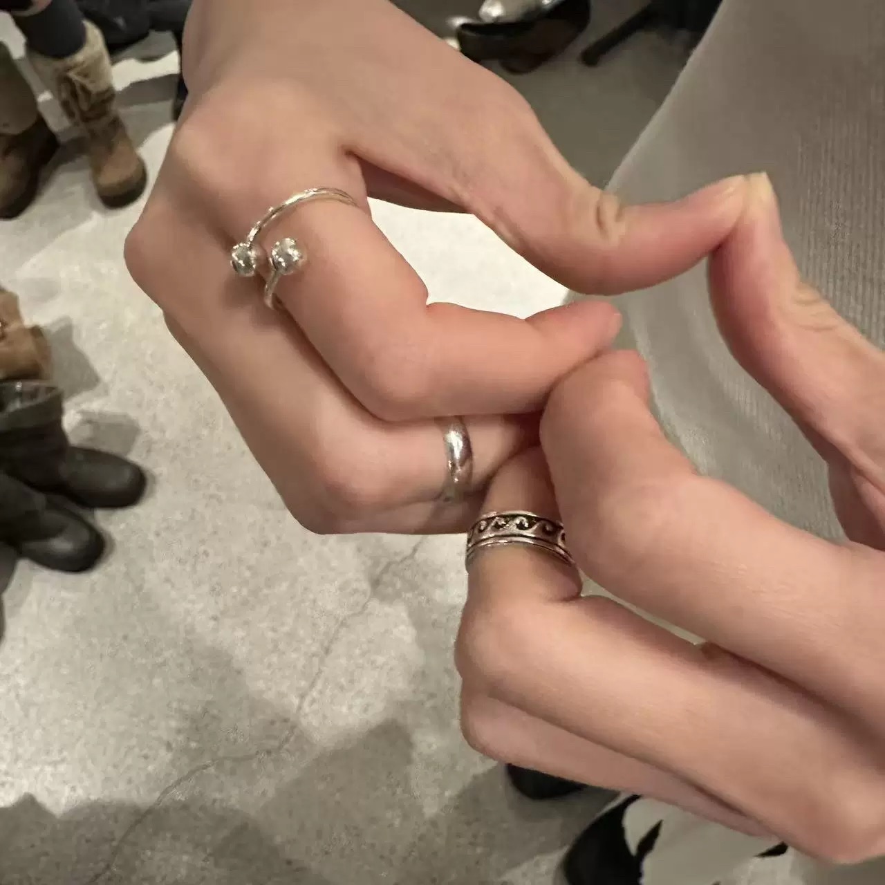 韩国s925纯银女款开口可调节戒指