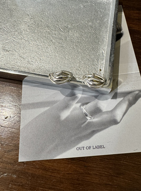 自制韩国out of label通体S925纯银镂空耳环happyrim