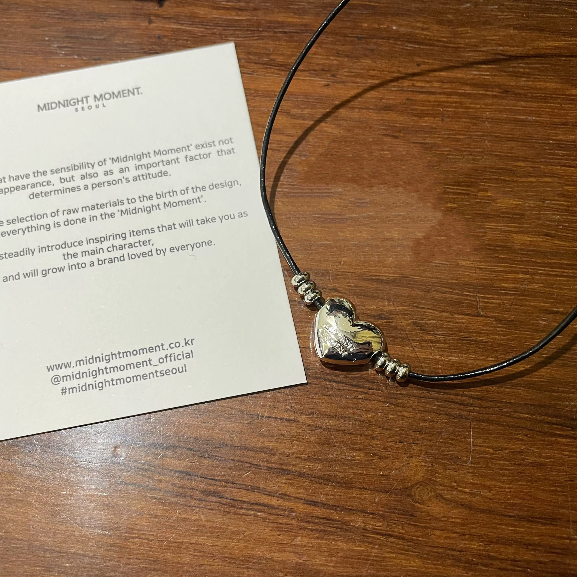 泰妍同款可调节长短牛皮绳多种带法midnight moment爱心项链ins风