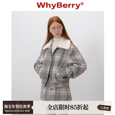 WhyBerry 25AW“莓果可朗芙”格纹拼接夹棉外套甜酷风秋冬上衣女