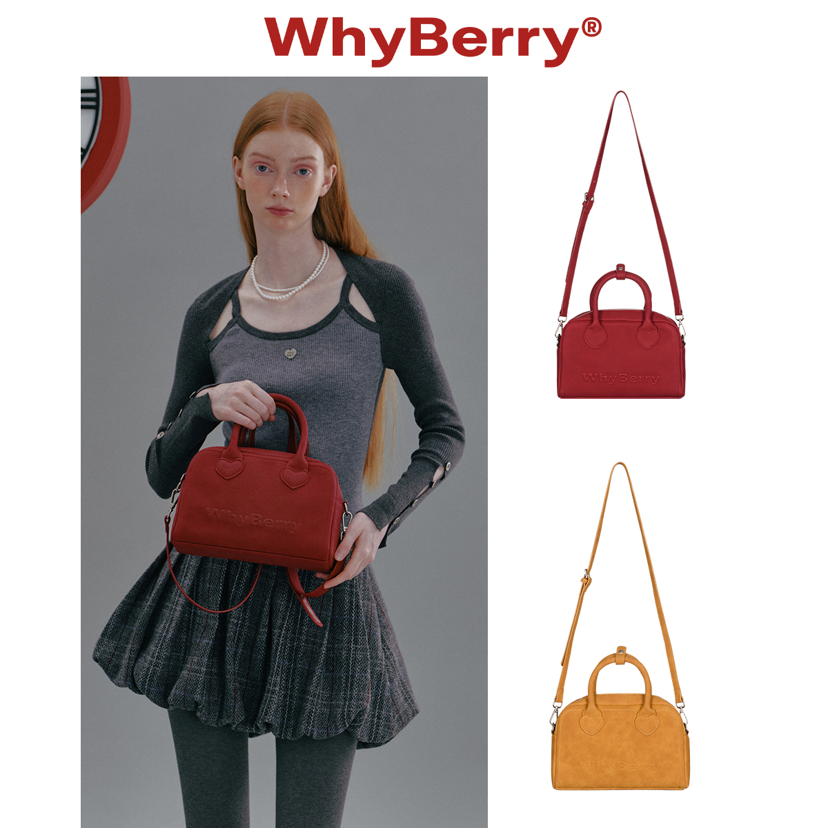 WhyBerry 24AW“云朵恰巴塔”复古手提保龄球包