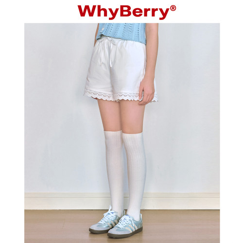 甜美WhyBerry短款花边短裤