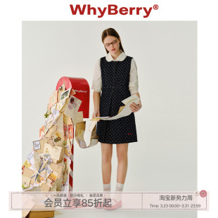 25SS 套装 牛仔甜心 连衣裙U领少女风裙子衬衫 波点无袖 WhyBerry