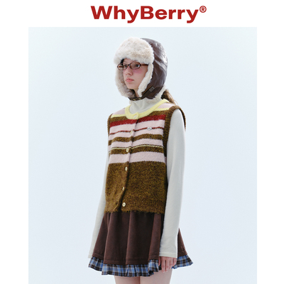 条纹针织针织背心WhyBerry