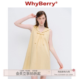 蝴蝶结绑带连衣裙海军领a字无袖 少女纪元 短裙女 26SS WhyBerry