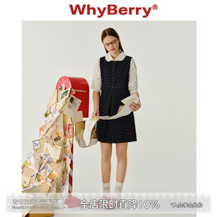 WhyBerry 25SS“牛仔甜心”波点无袖连衣裙U领少女风裙子衬衫套装