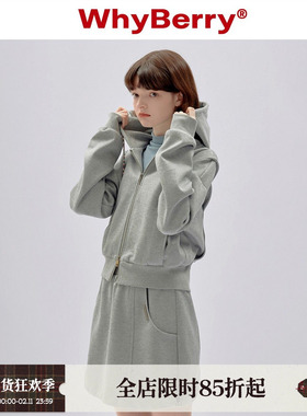 WhyBerry 23AW“城市有氧”短款连帽长袖卫衣宽松休闲外套上衣女