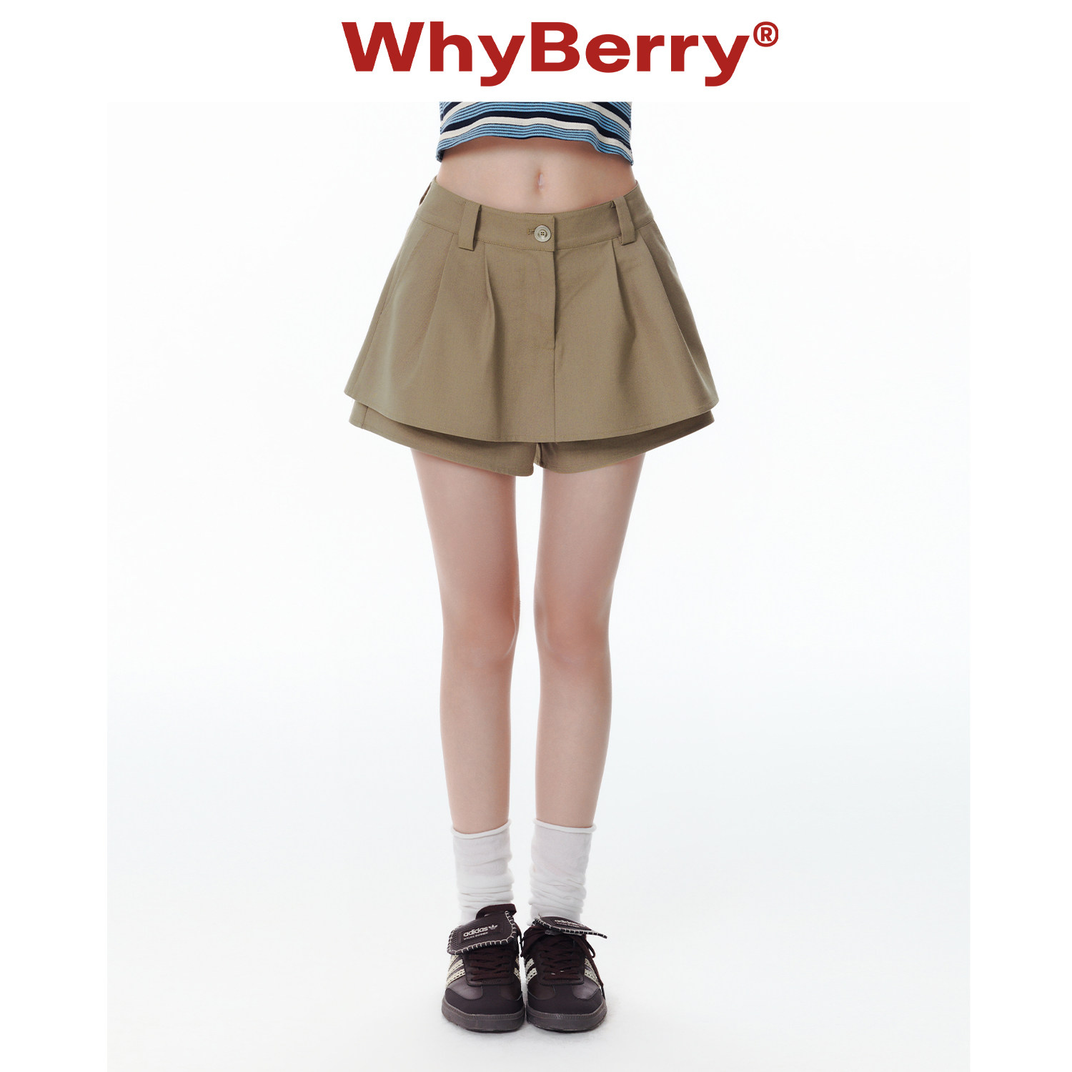WhyBerry 25SS“夏的际遇”短款A字裙裤复古小个子短裤夏季2026新图片