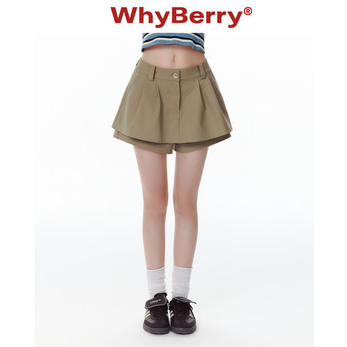 WhyBerry 25SS“夏的际遇”短款A字裙裤复古小个子短裤夏季2026新