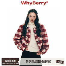 WhyBerry 25AW“草莓礼”原创复古毛呢外套牛角扣短款上衣女秋冬