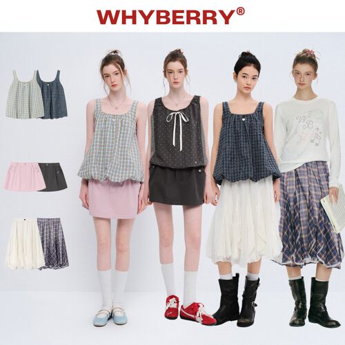 WhyBerry“夏日浮光”夏日格纹背心/半裙/长款纱裙