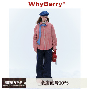 撞色复古格纹棉服叠穿显瘦冬季 莓巧松饼 外套女 24AW WhyBerry