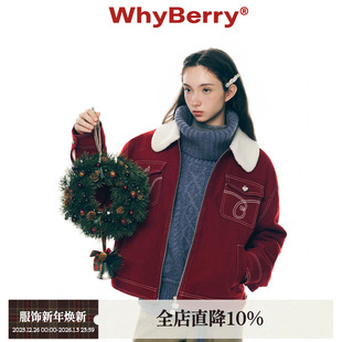 外套冬日复古短款 WhyBerry 红色毛里工装 初雪颂歌 夹克女 25AW