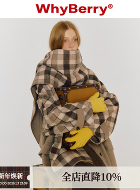 WhyBerry 23AW“榛果拿铁”格纹保暖围巾