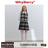 24SS 时髦预科生 短款 WhyBerry 无袖 连衣裙小个子背心裙制服女