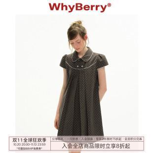 WhyBerry 26SS“迷雾洛可可”复古波点连衣裙女小个子韩系短裙