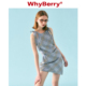 吊带辣妹连衣裙挂脖蓝色多巴胺短裙女 白日梦蓝 WhyBerry 25SS