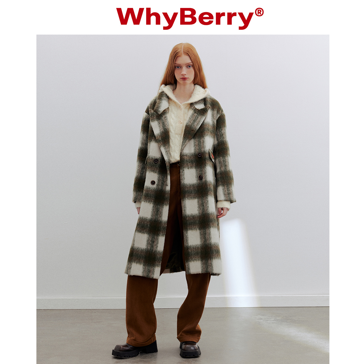 WhyBerry毛呢做旧H型大衣