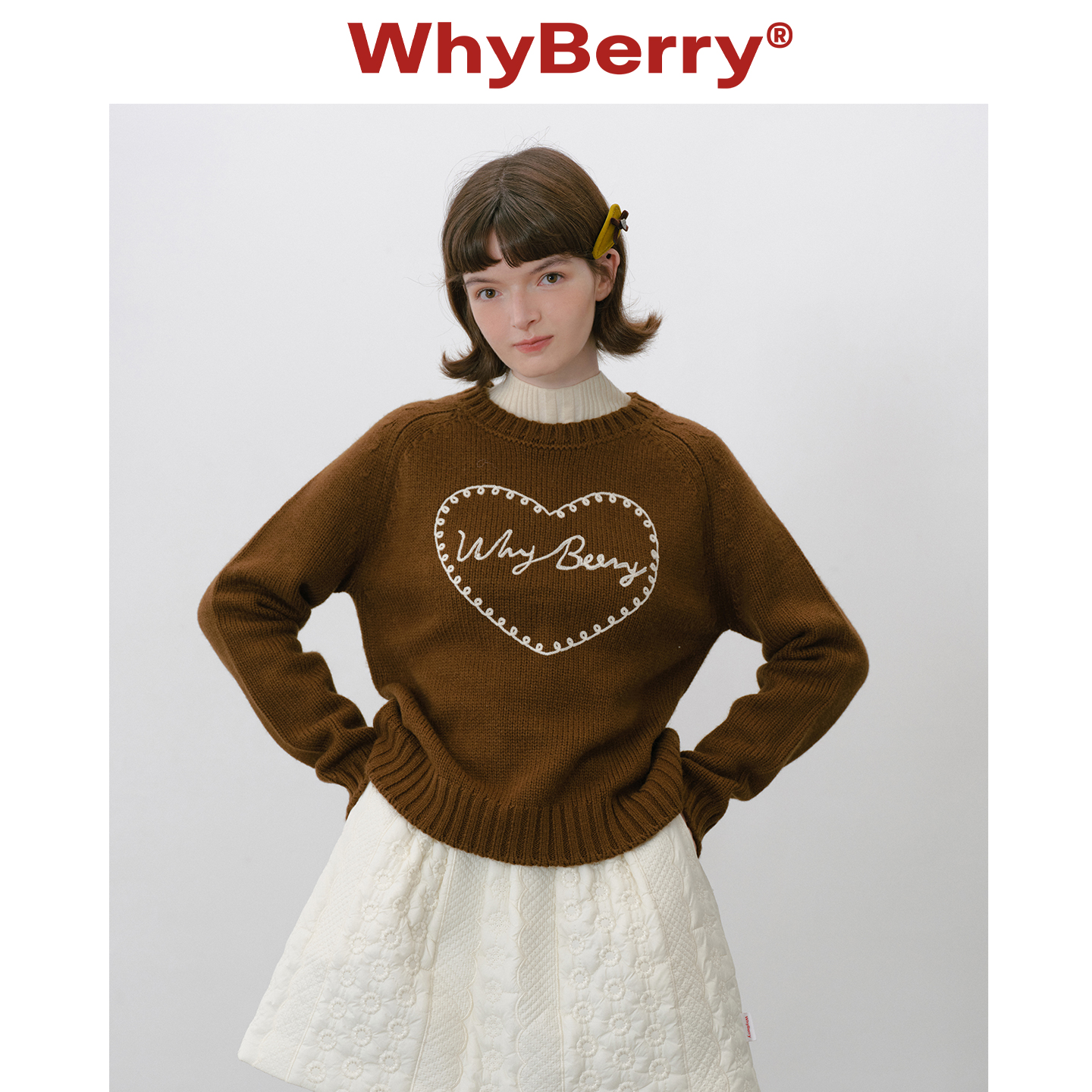 【收藏加购 优先发货】WhyBerry 25AW“甜蜜心事”爱心绣花毛衣