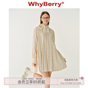 连衣裙中长款 WhyBerry 碎花长袖 少女罗曼史 甜美风2025春 25SS